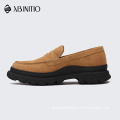 ABINITIO Custom Made Retro Slip On Suede Leather Formal Dress Shoes For Men